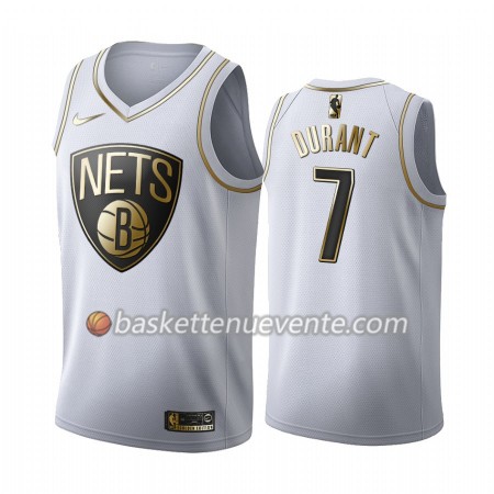 Maillot Basket Brooklyn Nets Kevin Durant 7 2019-20 Nike Blanc Golden Edition Swingman - Homme